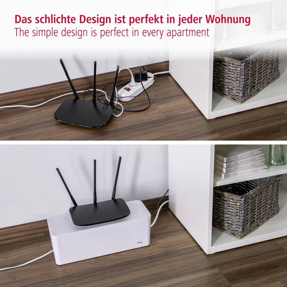 Hama Kabel-Box Kunststoff Weiß starr (L x B x H) 40 x 15.6 x 13 cm 1 St. 00020662