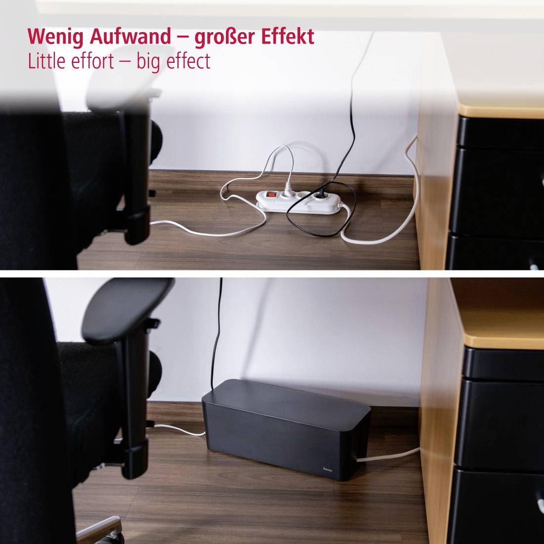 Hama Kabel-Box Kunststoff Schwarz starr (L x B x H) 40 x 15.6 x 13 cm 1 St. 00020664