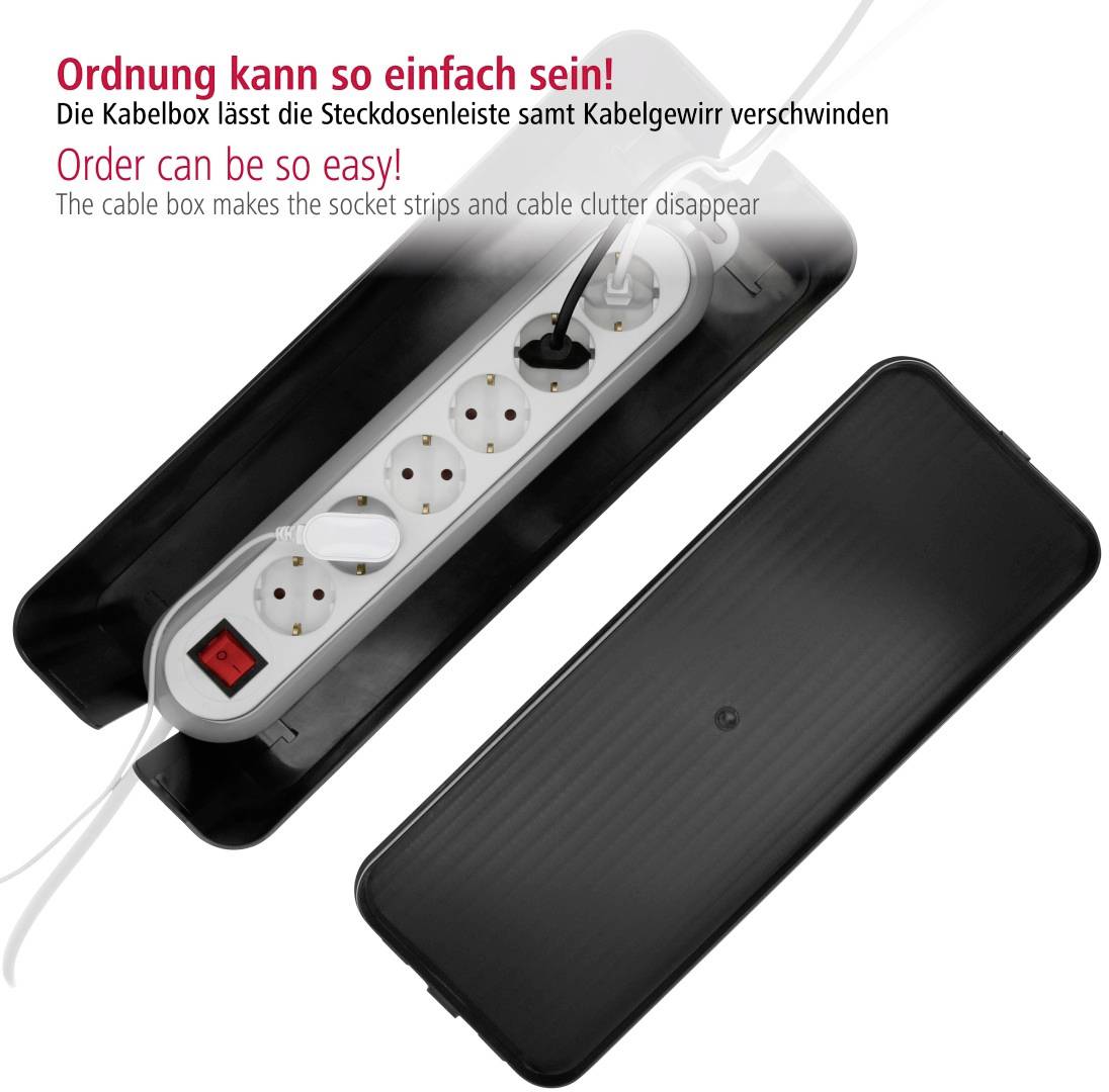 Hama Kabel-Box Kunststoff Schwarz starr (L x B x H) 40 x 15.6 x 13 cm 1 St. 00020664