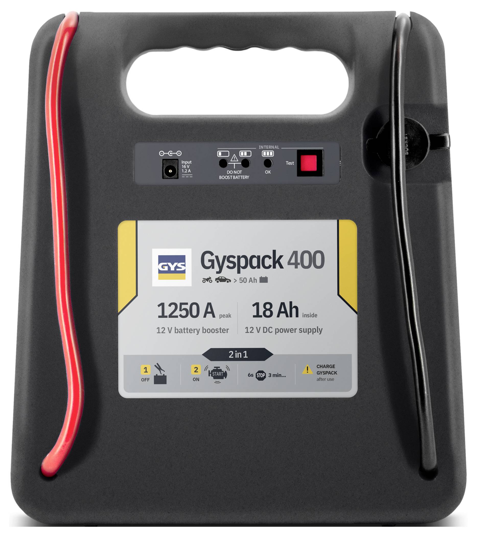 Tragbarer Starthilfegerät und Stromversorgung mit der Bezeichnung „Gyspack 400