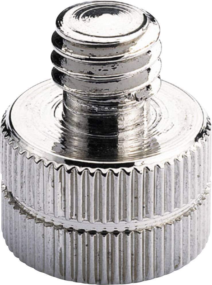 Metalladapter mit geriffeltem Rand und Schraube an der Oberseite, dient als Verbindungsstück.