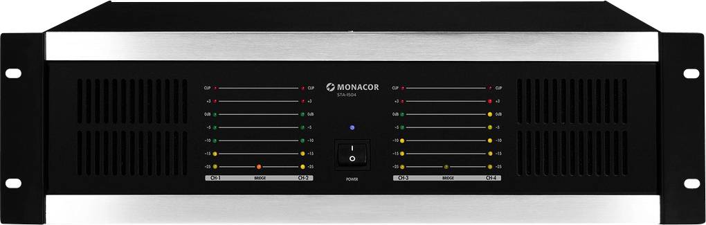 Monacor STA-1504 PA Verstärker RMS Leistung je Kanal an 4 Ohm: 160W
