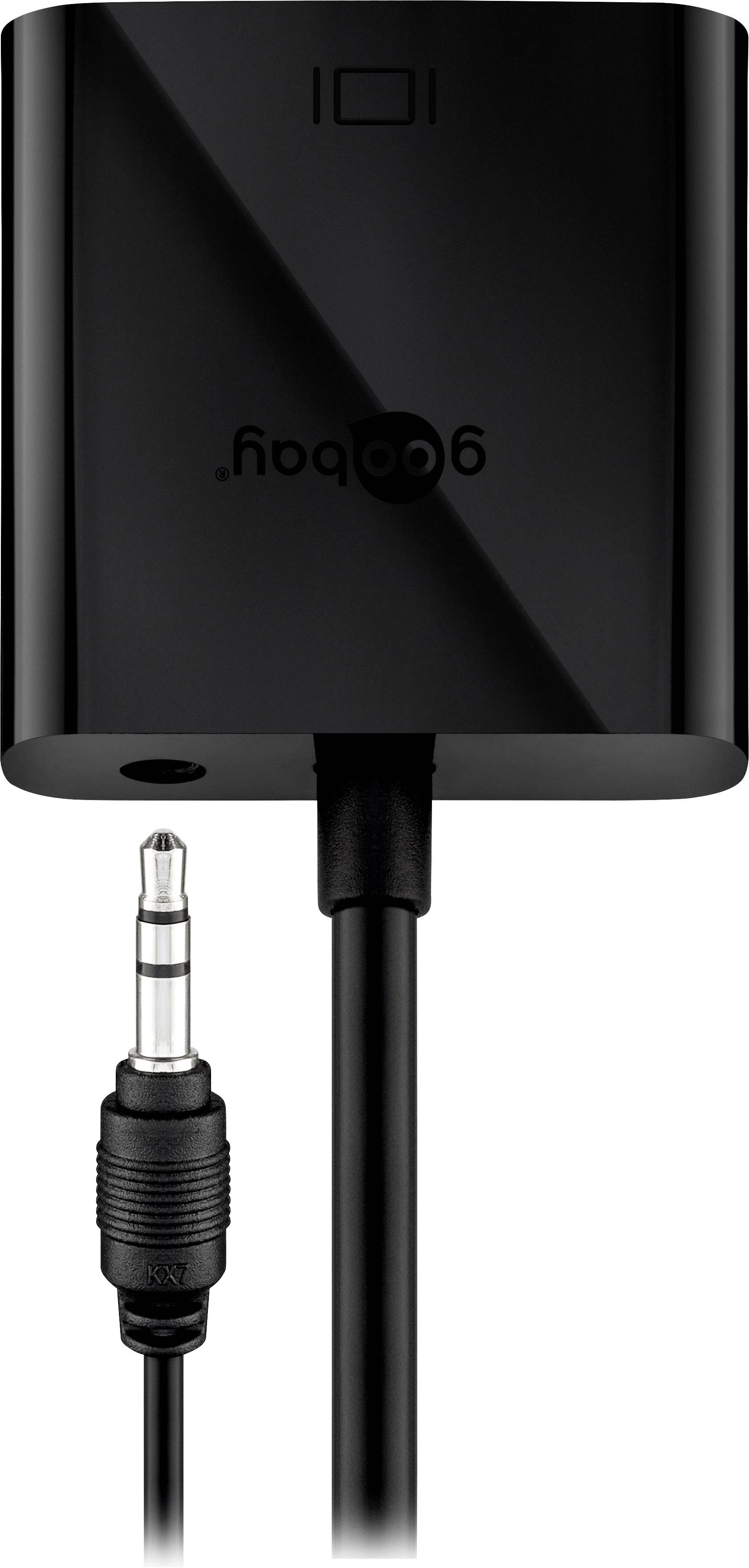 Goobay 68793 HDMI / VGA Adapter [1x HDMI-Stecker - 1x VGA-Buchse, Klinkenbuchse 3.5 mm] Schwarz 20.00cm