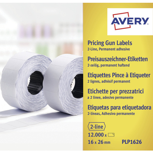 Avery-Zweckform Etiquette prix PLP1626 fixation permanente Largeur des étiquettes: 26 mm Hauteur de l'étiquette: 16 mm blanc