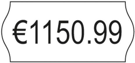 Preisschild mit 'EUR1150,99' in schwarz auf weißem Hintergrund.