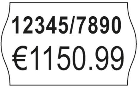 Etikett mit der Nummer '12345/7890' und dem Preis 'EUR1150,99'.