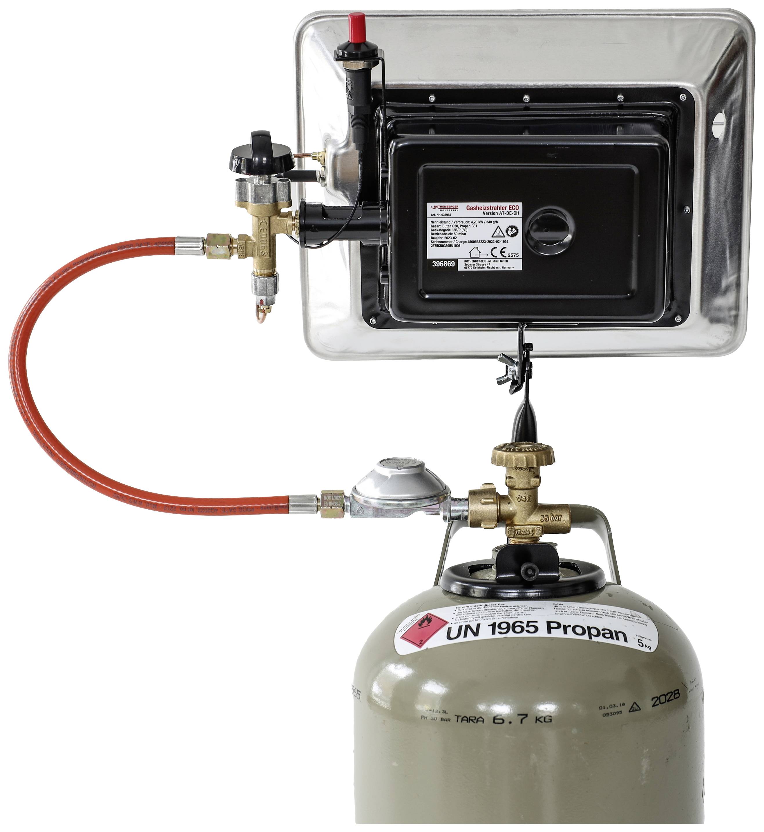 Gaslufterhitzer 4.2 kW Rothenberger Industrial Eco +Piëzo 35985 inkl. Piezo-Zündung