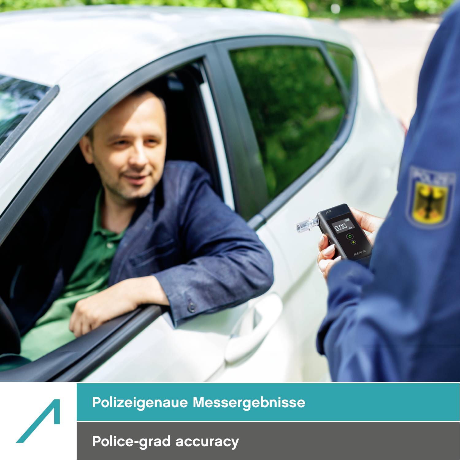 ACE AF-33 Alkoholtester Dunkelgrau 0.00 bis 5.00 ‰ inkl. Display