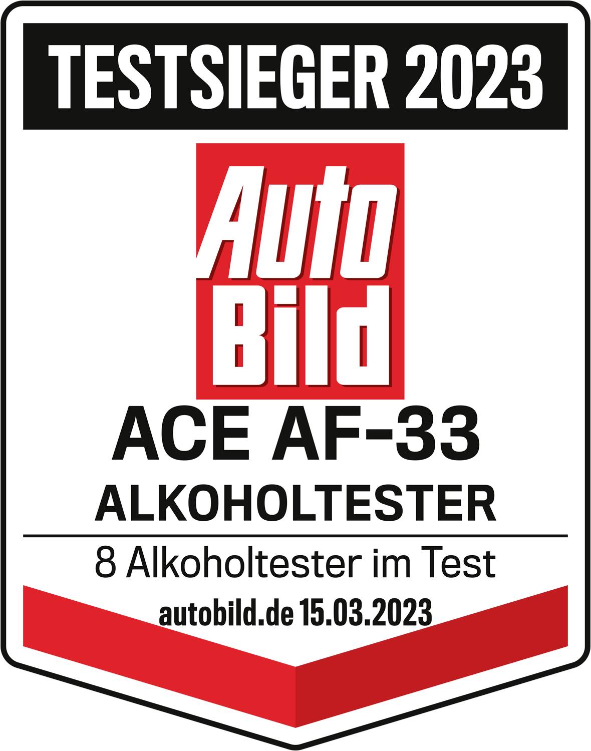 ACE AF-33 Alkoholtester Dunkelgrau 0.00 bis 5.00 ‰ inkl. Display