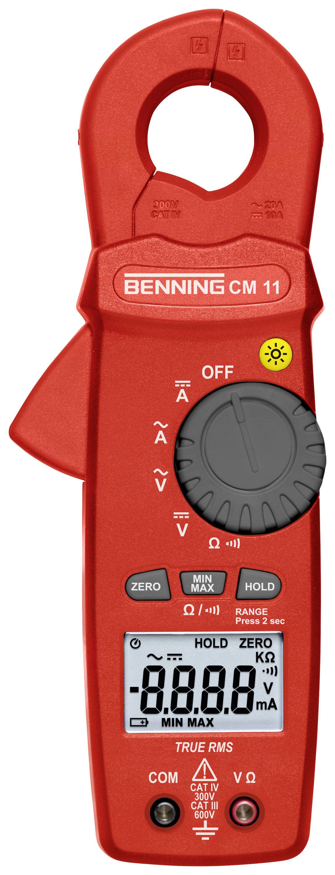 Benning CM 11 Stromzange, Hand-Multimeter digital CAT IV 300 V Anzeige (Counts): 6000