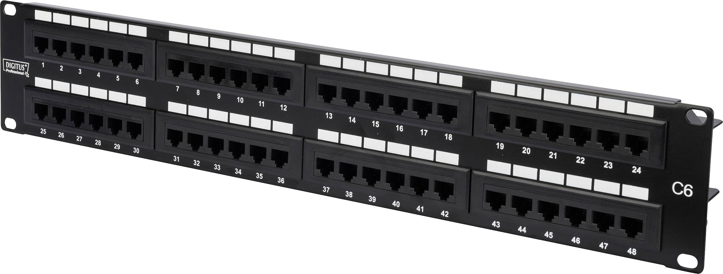 Digitus DN-91648U 48 Port Netzwerk-Patchpanel 483mm (19") CAT 6 2 HE Unbestückt