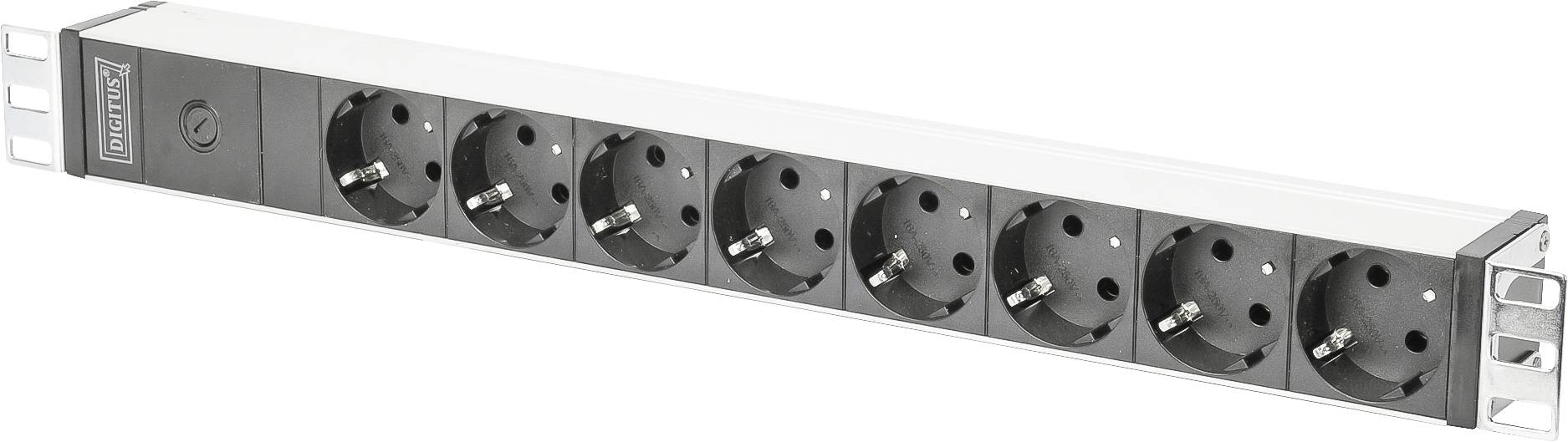 Digitus DN-95410 19 Zoll Netzwerkschrank-Steckdosenleiste 1 HE Schutzkontaktsteckdose Schwarz