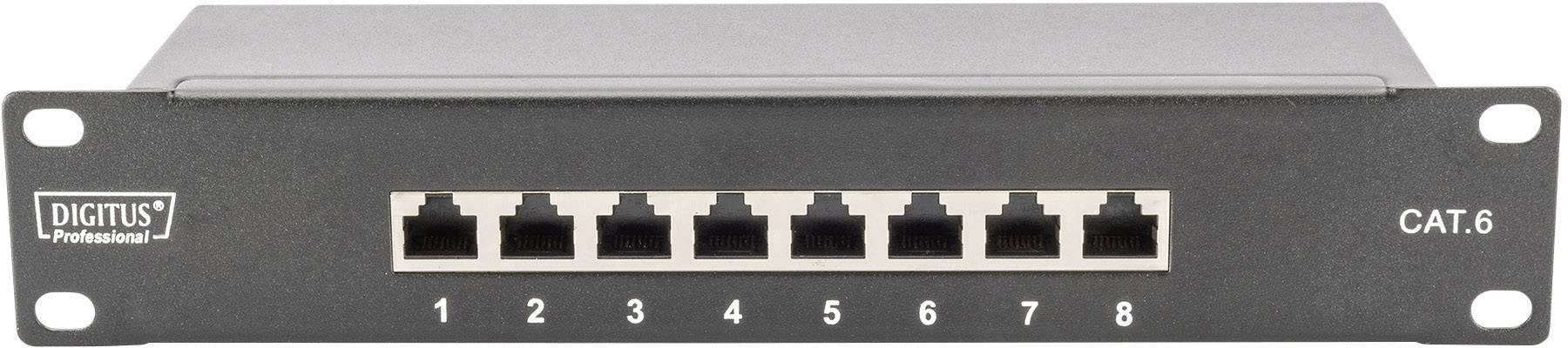 Digitus DN-91608S 8 Port Netzwerk-Patchpanel 254mm (10") CAT 6 1 HE Bestückt