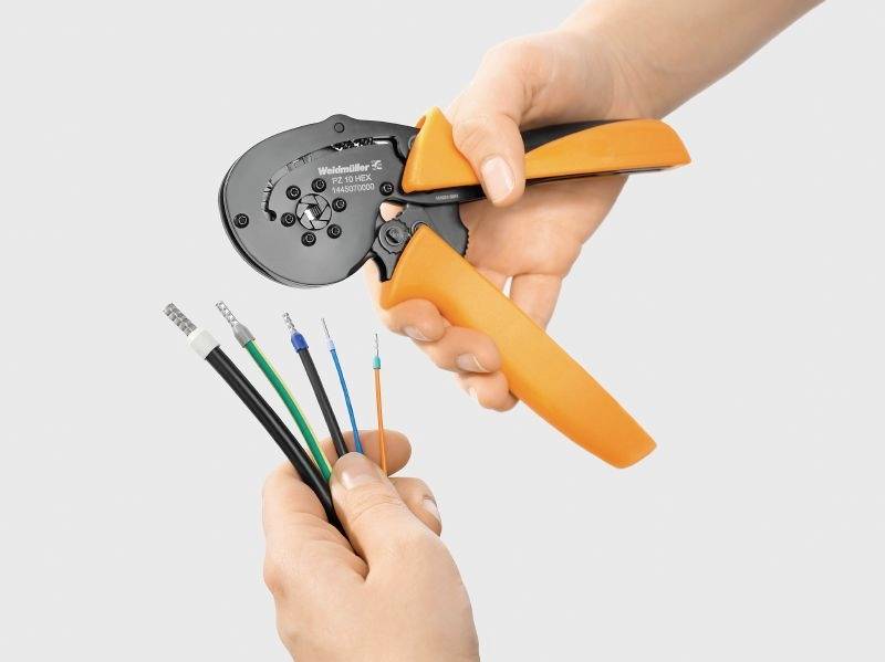 Weidmüller PZ 10 HEX 1445070000 Crimpzange Aderendhülsen 0.25 bis 10mm²