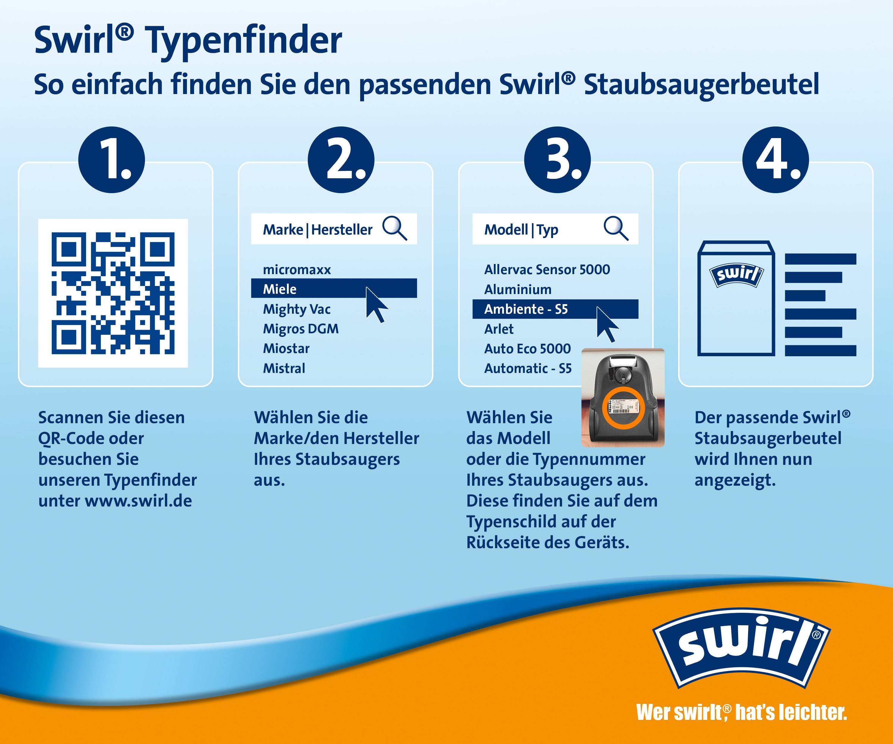 Swirl Y30 MicroPor® Plus Staubsaugerbeutel 4 St.