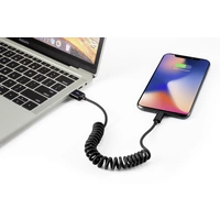 Renkforce USB-Kabel USB 2.0 USB-A Stecker, Apple Lightning Stecker 0.95m Schwarz Spiralkabel RF4087422 Renkforce USB-Kabel USB 2.0 USB-A Stecker, Apple Lightning Stecker 0.95m Schwarz Spiralkabel RF4087422