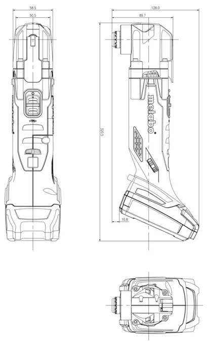 Metabo MT 18 LTX Compact 613021510 Multifunktionswerkzeug inkl. 2. Akku, mit Zubehör, inkl. Koffer 15teilig 18V 2Ah