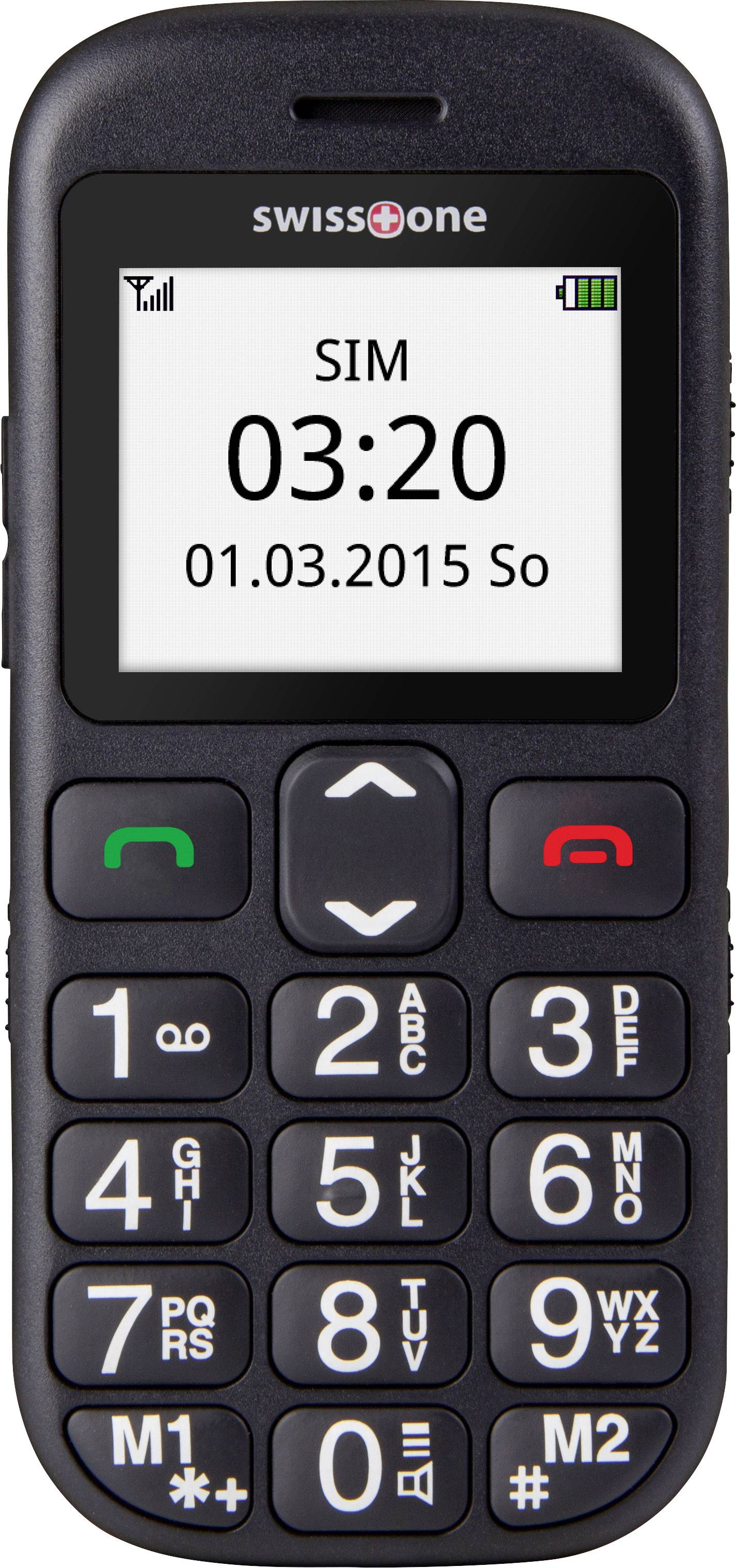 swisstone BBM 320c Senioren-Handy mit Ladestation, SOS Taste Schwarz