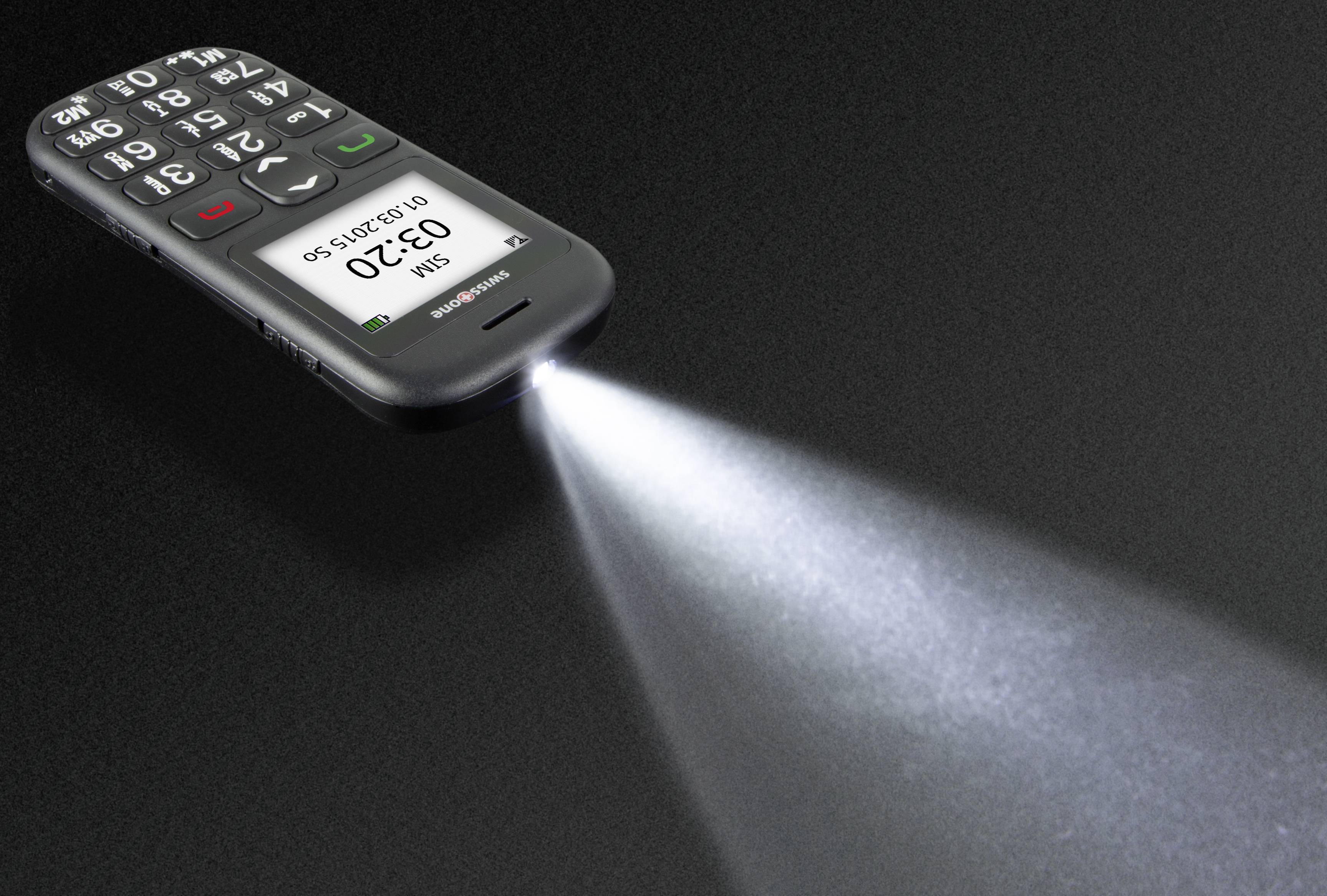 Swisstone BBM 320c Senioren-Handy mit Ladestation, SOS Taste Schwarz