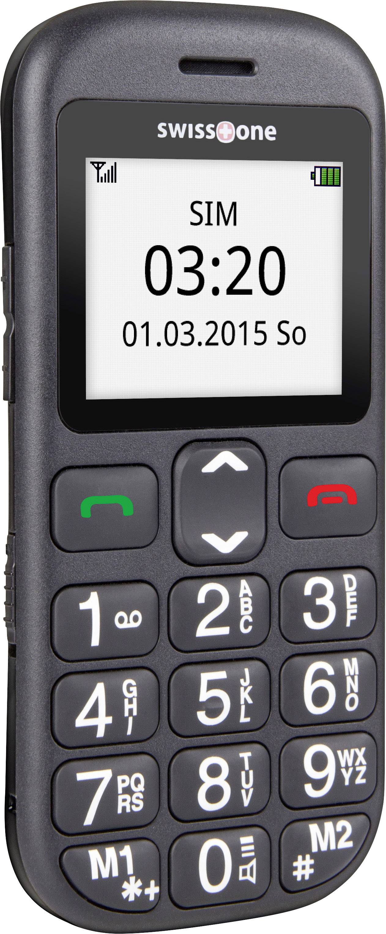 swisstone BBM 320c Senioren-Handy mit Ladestation, SOS Taste Schwarz