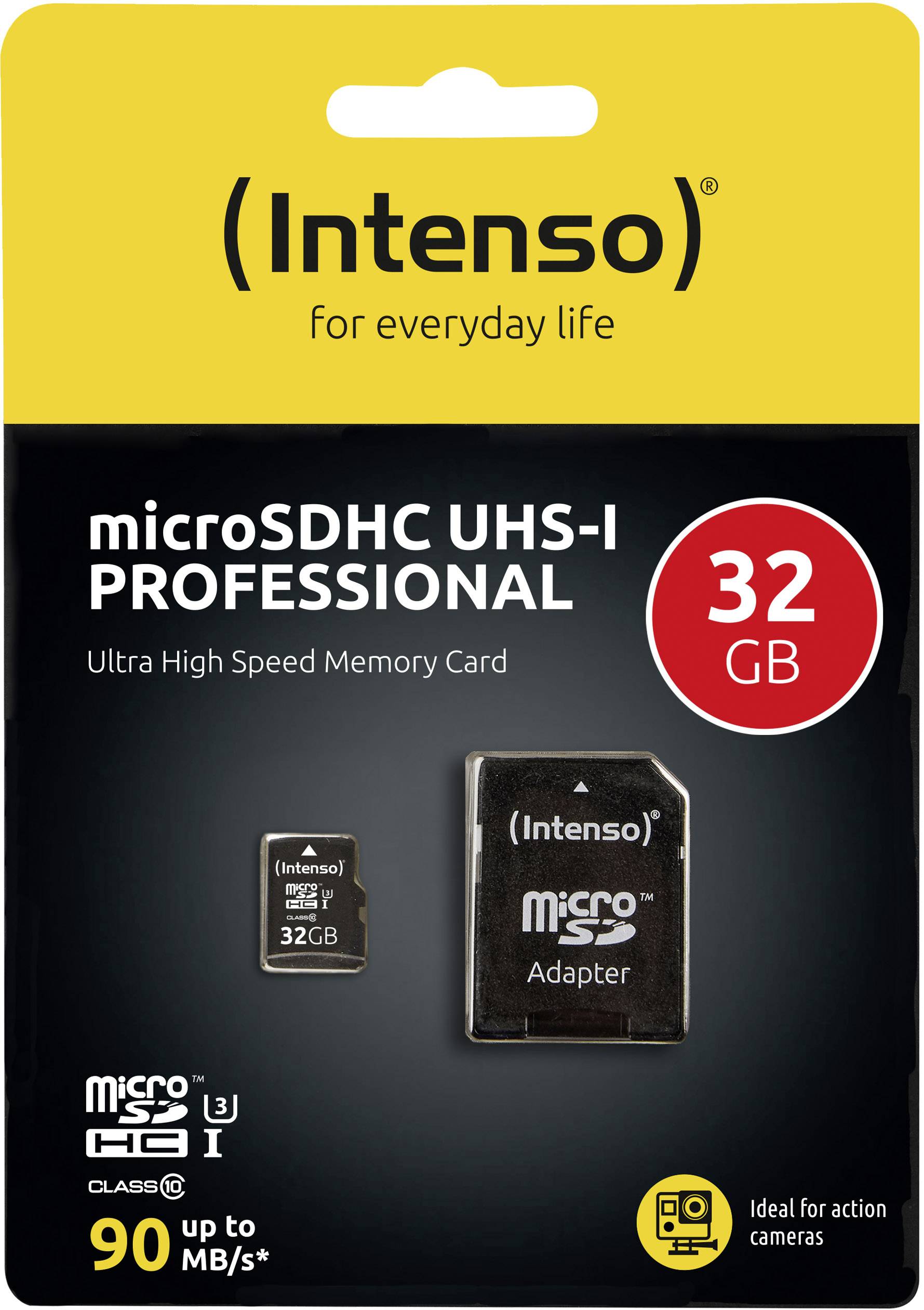 Intenso Professional microSDHC-Karte 32 GB Class 10, UHS-I inkl. SD-Adapter