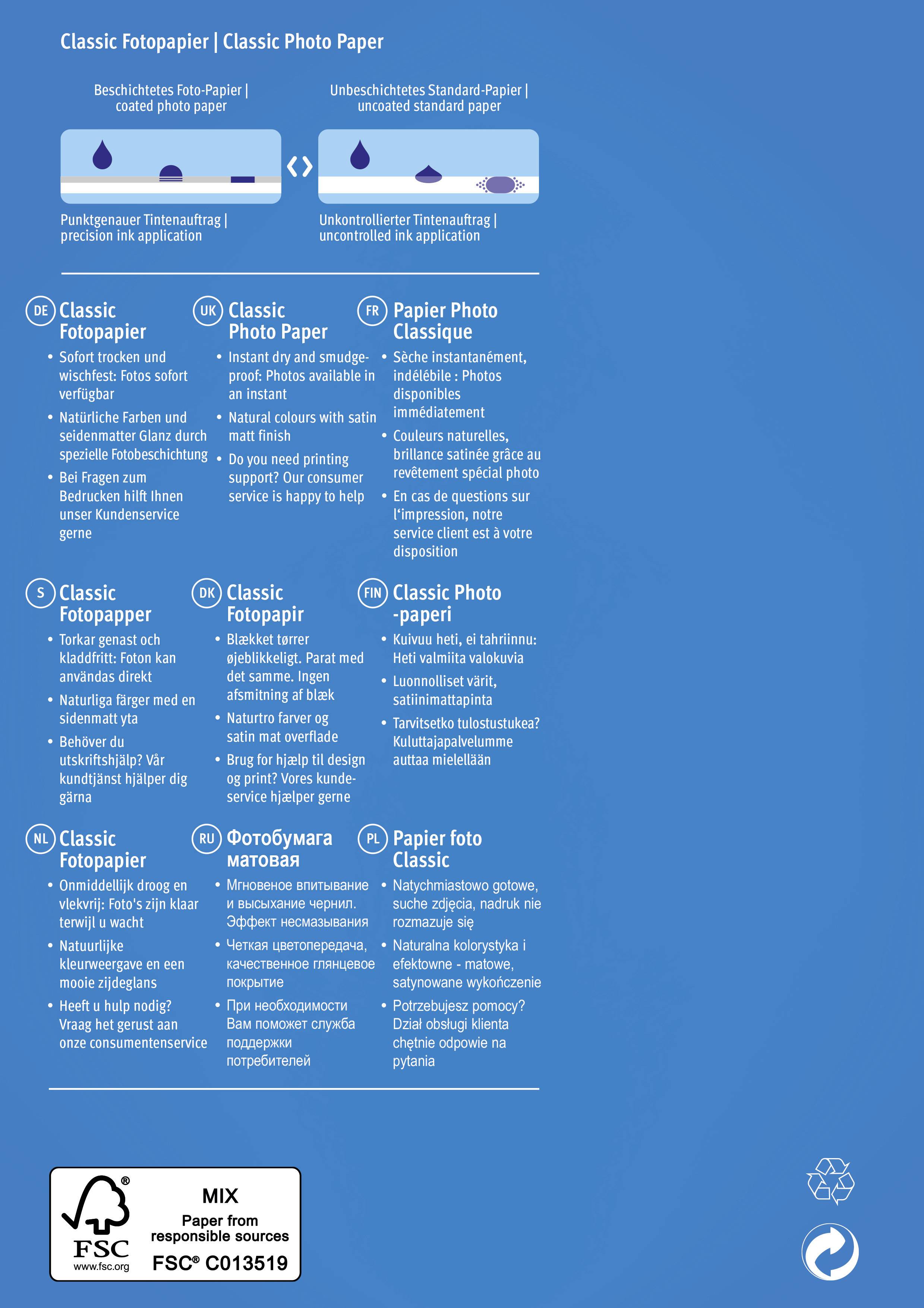 Avery-Zweckform Classic Photo Paper Inkjet C2743-50 Fotopapier 10 x 15cm 180 g/m² 50 Blatt Seidenmatt