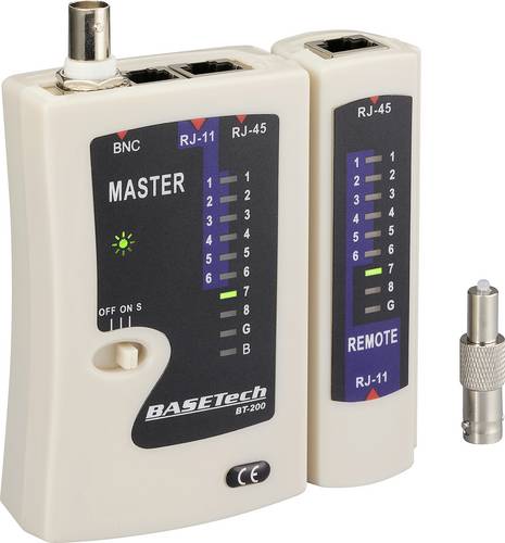 Basetech Kabeltester BT-200 BT-200 Geeignet für RJ-45, RJ-11, BNC