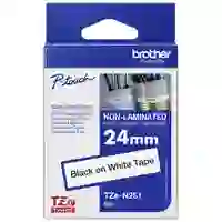 Brother Schriftband unlaminiert TZe TZe-N251 Bandfarbe: Weiß Schriftfarbe:Schwarz 24mm 8m Brother Schriftband unlaminiert TZe TZe-N251 Bandfarbe: Weiß Schriftfarbe:Schwarz 24mm 8m