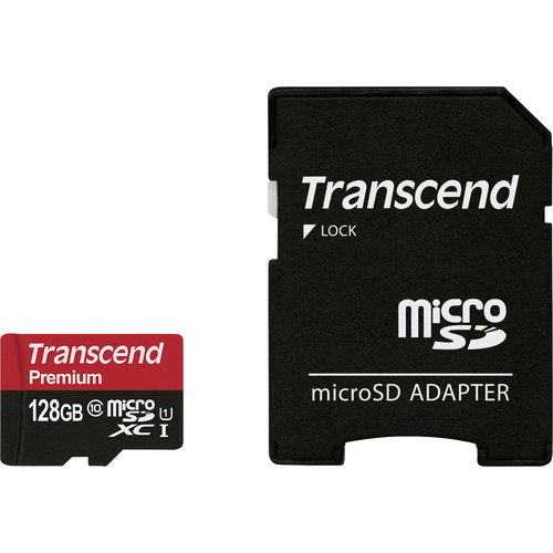 Transcend Premium microSDXC-Karte 128GB Class 10, UHS-I inkl. SD-Adapter