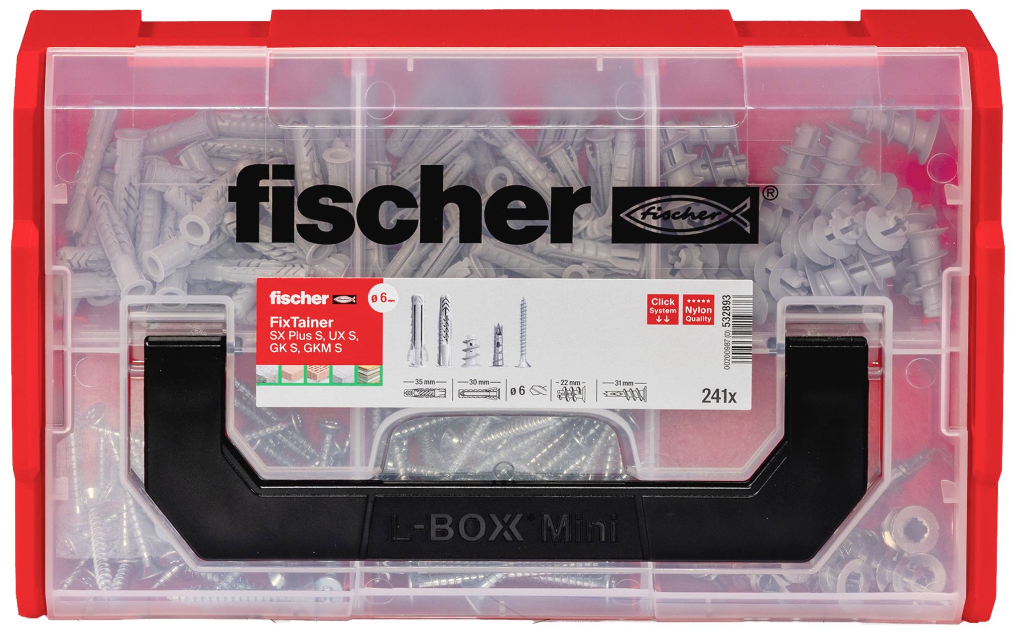Fischer 532893 FIXtainer Dübelsortiment 240 Teile