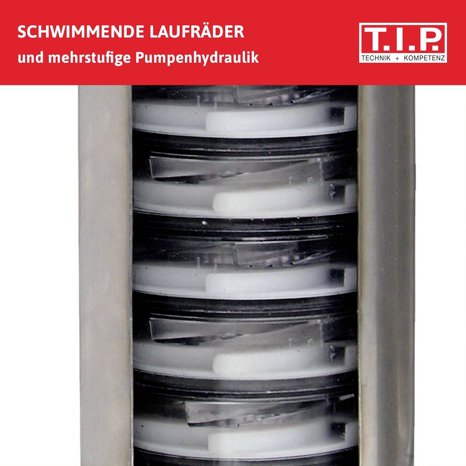 T.I.P. - Technische Industrie Produkte 30177 AJ 4 Plus 95/40 Tiefbrunnenpumpe mehrstufig 5500 l/h 40m