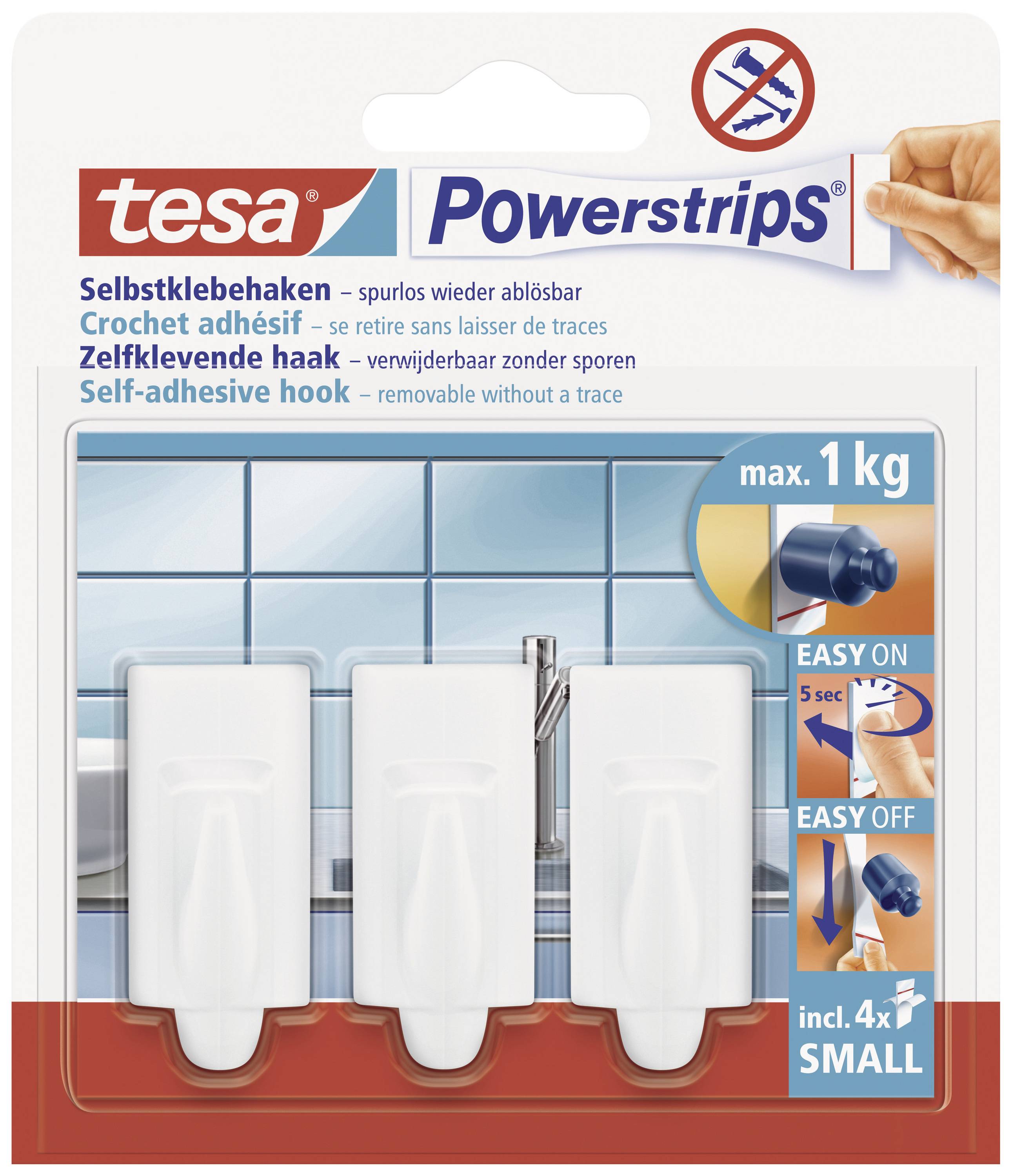 TESA POWERSTRIPS® Klebehaken Small Trend Weiß Inhalt: 3St.