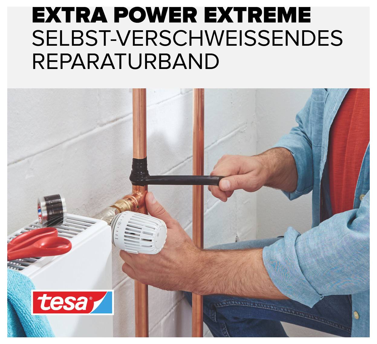 TESA EXTREME REPAIR 56064-00001-00 Reparaturband tesa® extra Power Schwarz (L x B) 2.5m x 19mm 1St.