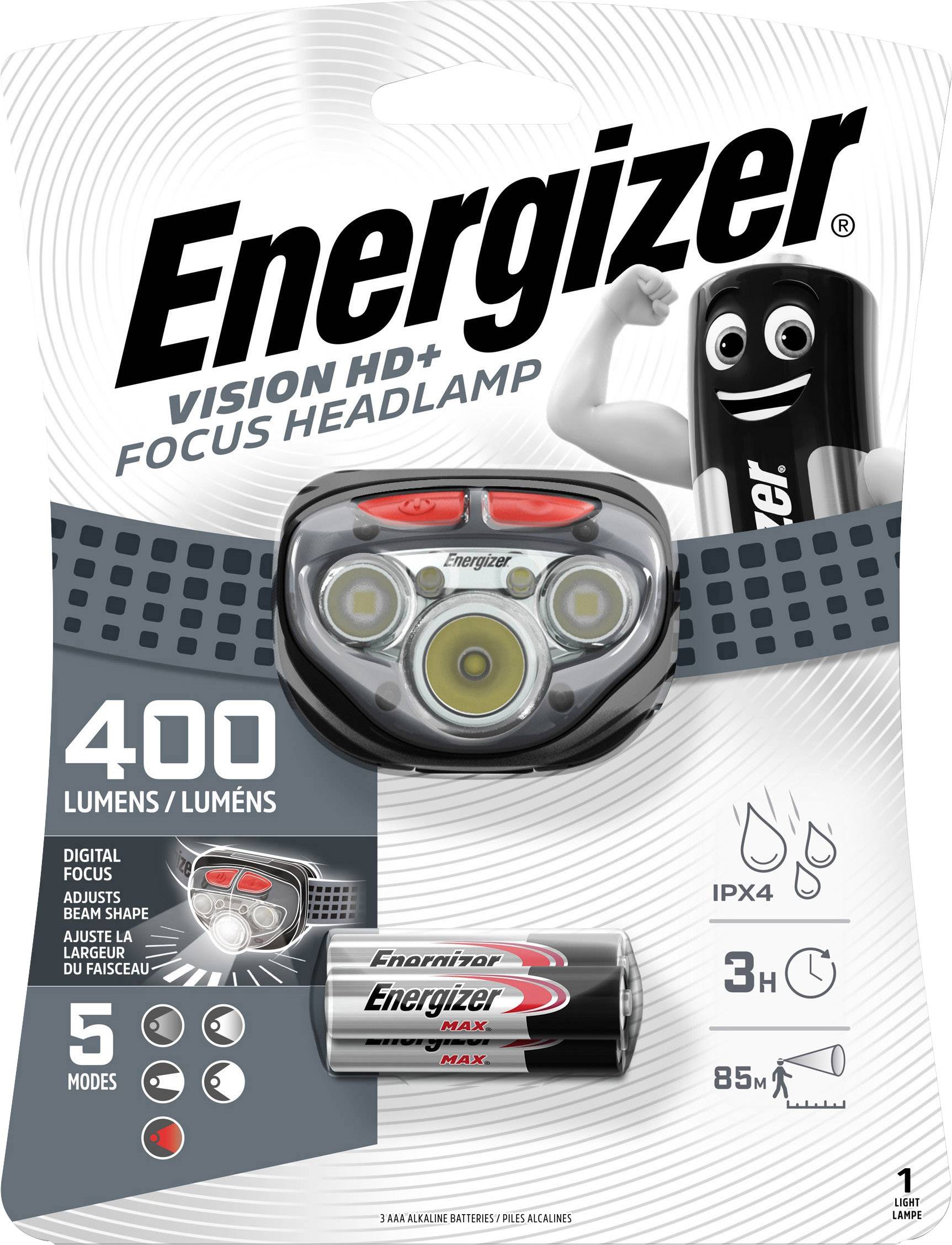 Energizer Vision HD+ Focus LED Stirnlampe batteriebetrieben 400 lm 50 h E300280700