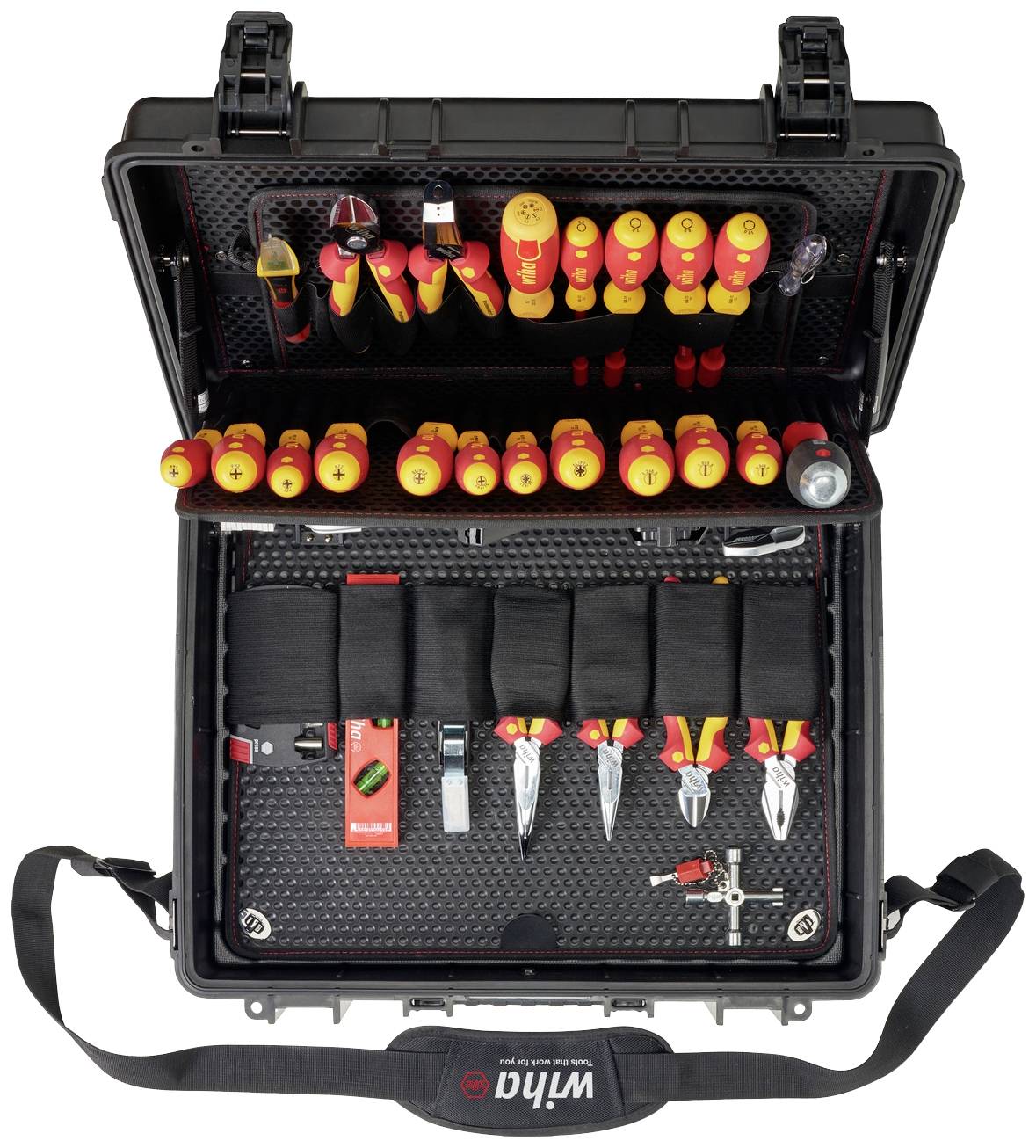 Wiha 40523 Elektriker, Handwerker, Lehrlinge, Profi, VDE Werkzeugkoffer bestückt 81teilig (L x B x H) 510 x 420 x 220 mm