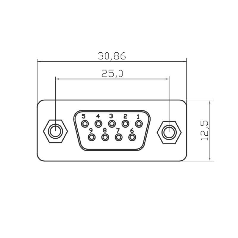 FrontCom® Gender-Changer D-Sub 9 polig, Buchse/ Stecker IE-FCI-D9-FM Weidmüller Inhalt: 1 St.