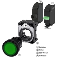 Siemens 3SU1001-6AA30-0AA0 Leuchtmelder flach Gelb 1 St. Siemens 3SU1001-6AA30-0AA0 Leuchtmelder flach Gelb 1 St.