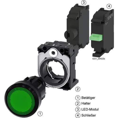 Siemens 3SU1001-6AA30-0AA0 Leuchtmelder flach Gelb 1 St. Siemens 3SU1001-6AA30-0AA0 Leuchtmelder flach Gelb 1 St.