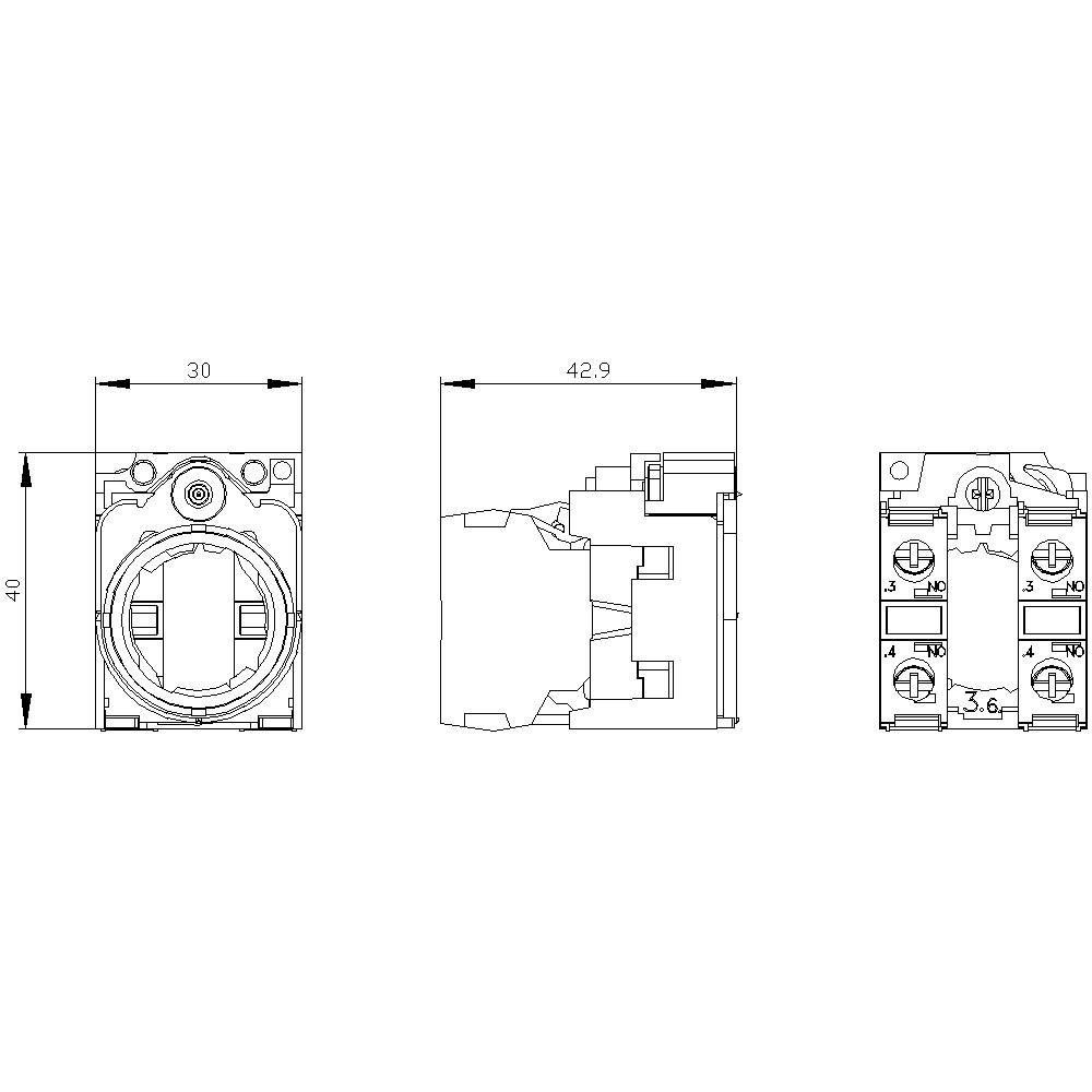 Siemens 3SU1550-1AA10-1NA0 Kontaktelement mit Adapter 2 Schließer 500V 1St.