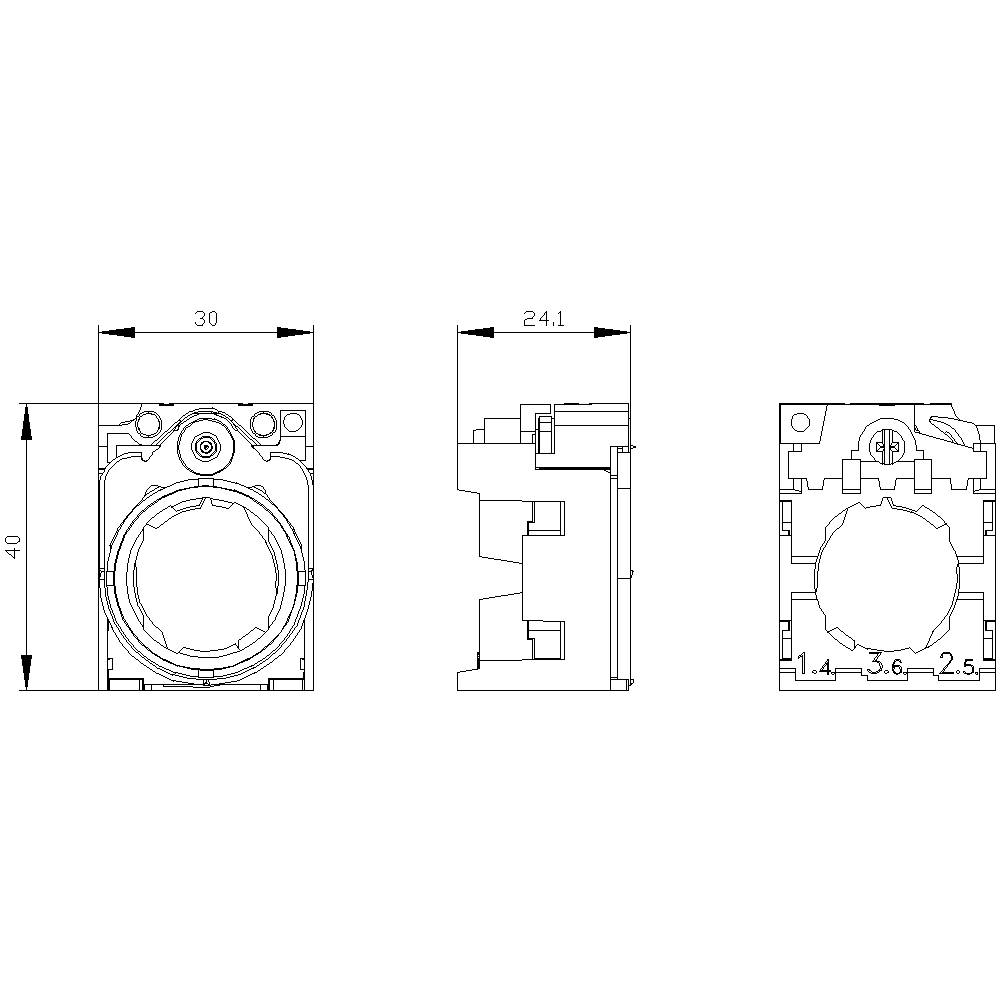 Siemens 3SU1550-0AA10-0AA0 3SU15500AA100AA0 Halter 3-fach (B x H) 30mm x 40mm Grau, Schwarz 1St.