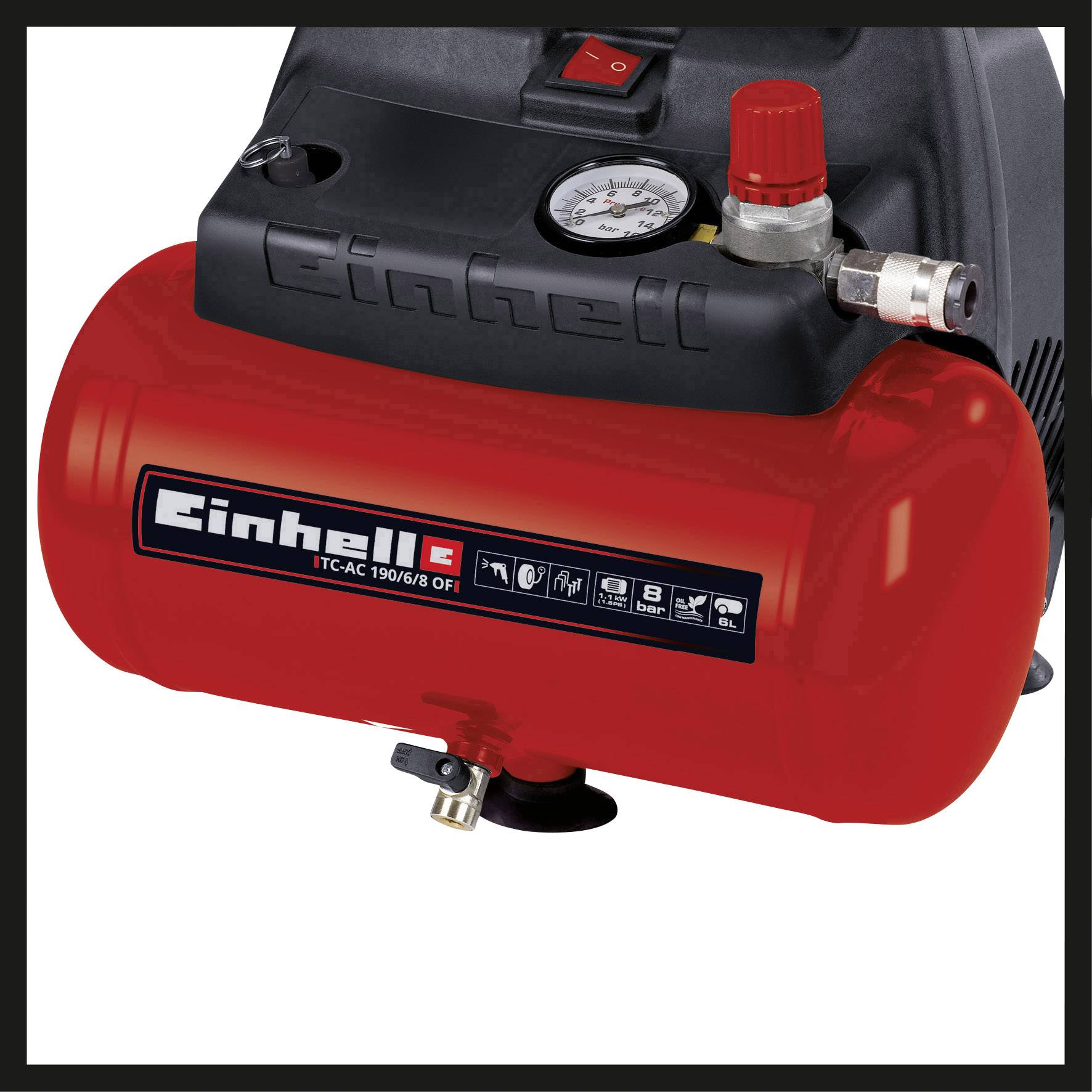 Einhell Druckluft-Kompressor TC-AC 190/6/8 OF 6 l 8 bar