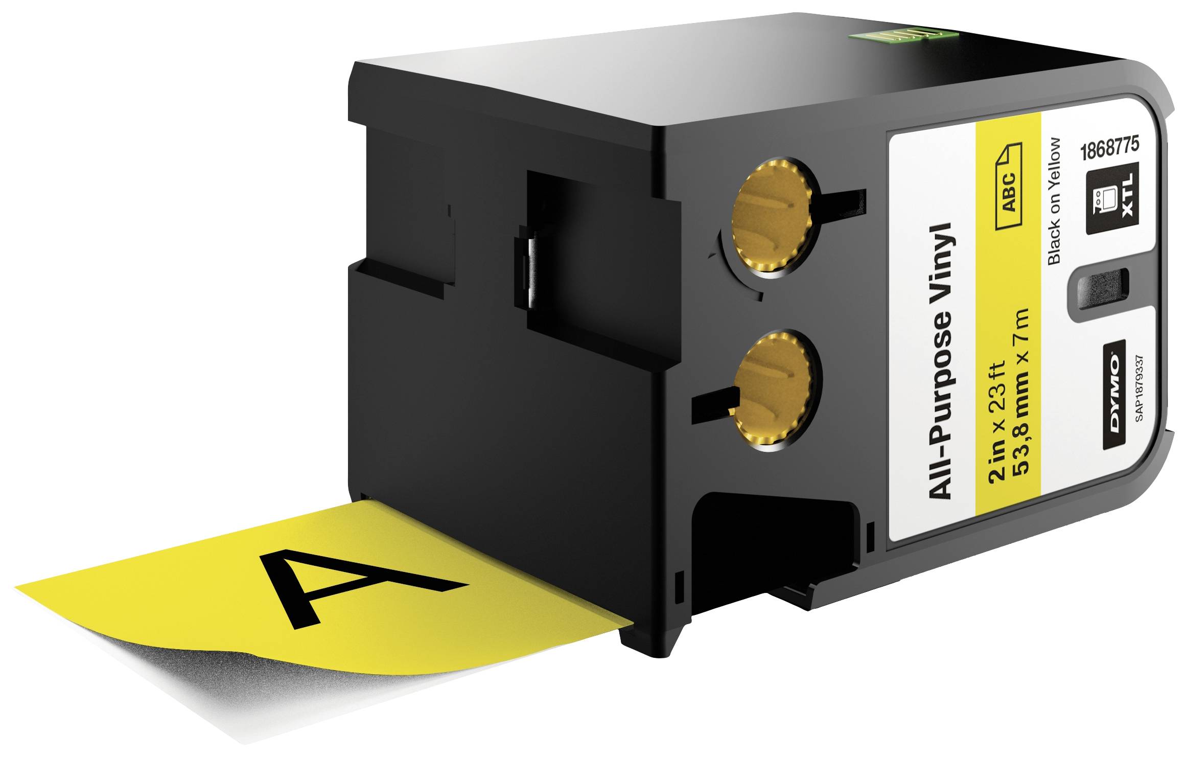 Schriftband Allzweck-Vinyl DYMO 1868775 XTL Bandfarbe: Gelb Schriftfarbe:Schwarz 54 mm 7 m