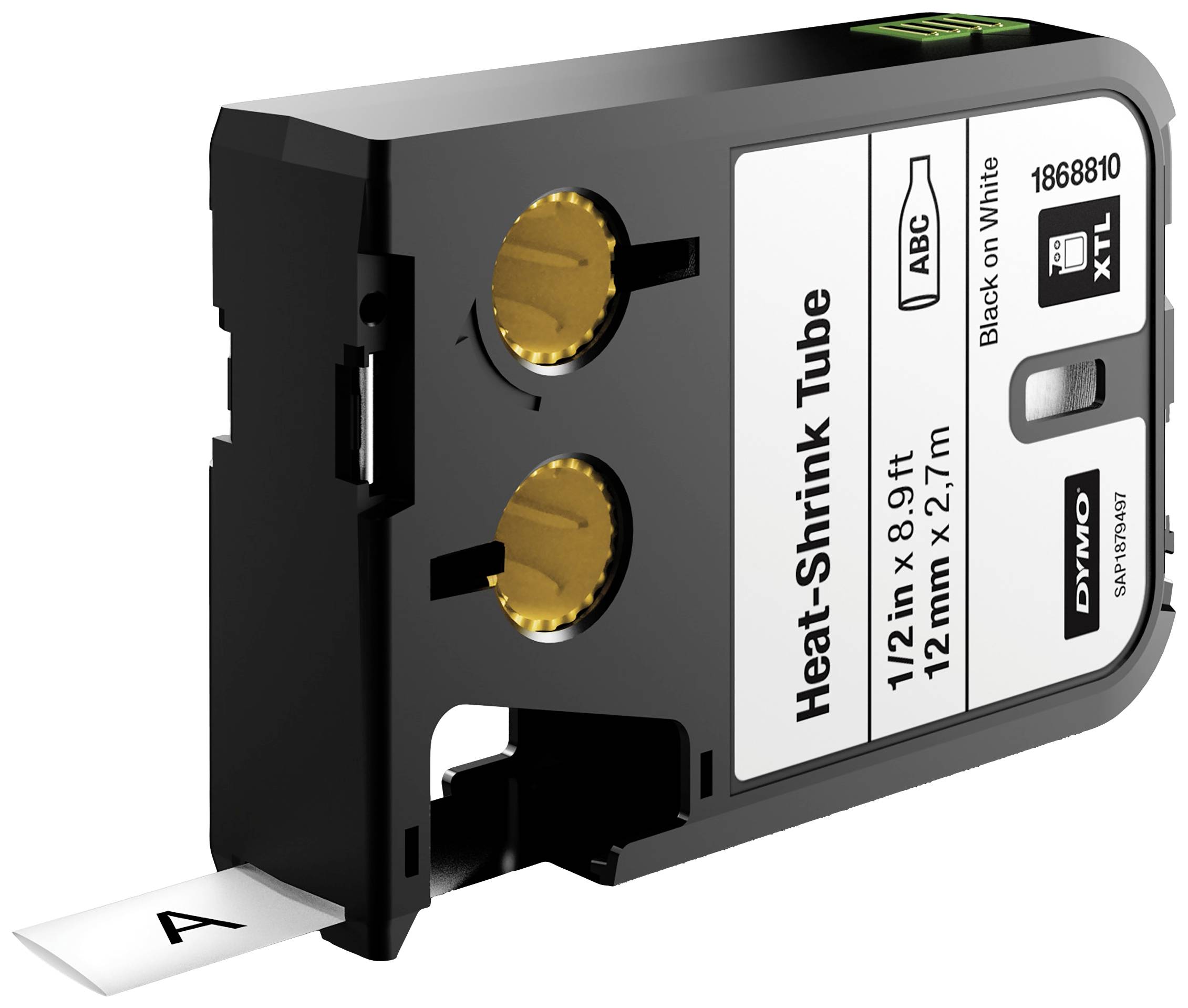 Schriftband Wärme-Schrumpfschlauch DYMO 1868810 XTL Bandfarbe: Weiß Schriftfarbe:Schwarz 12 mm