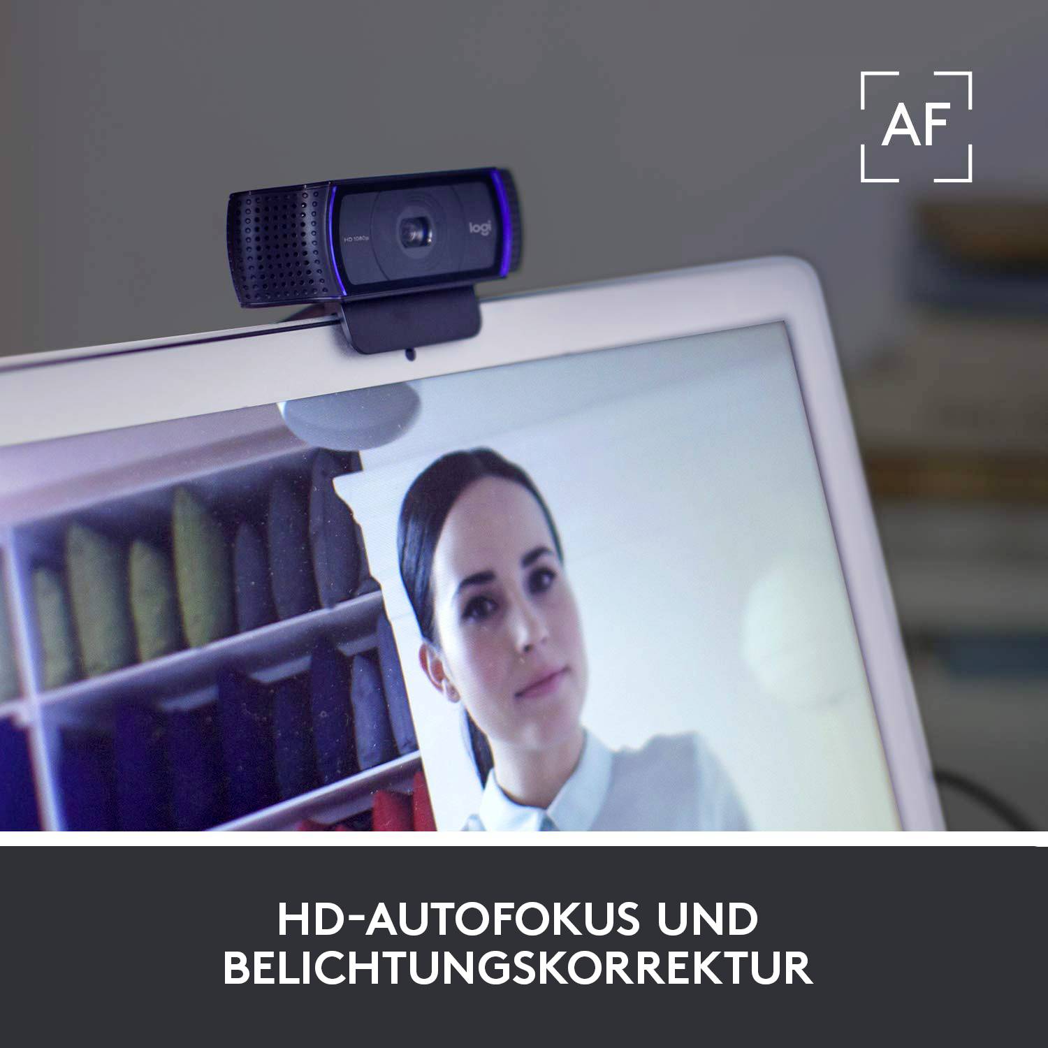 Logitech HD Pro Webcam C920 Full HD-Webcam 1920 x 1080 Pixel Klemm-Halterung