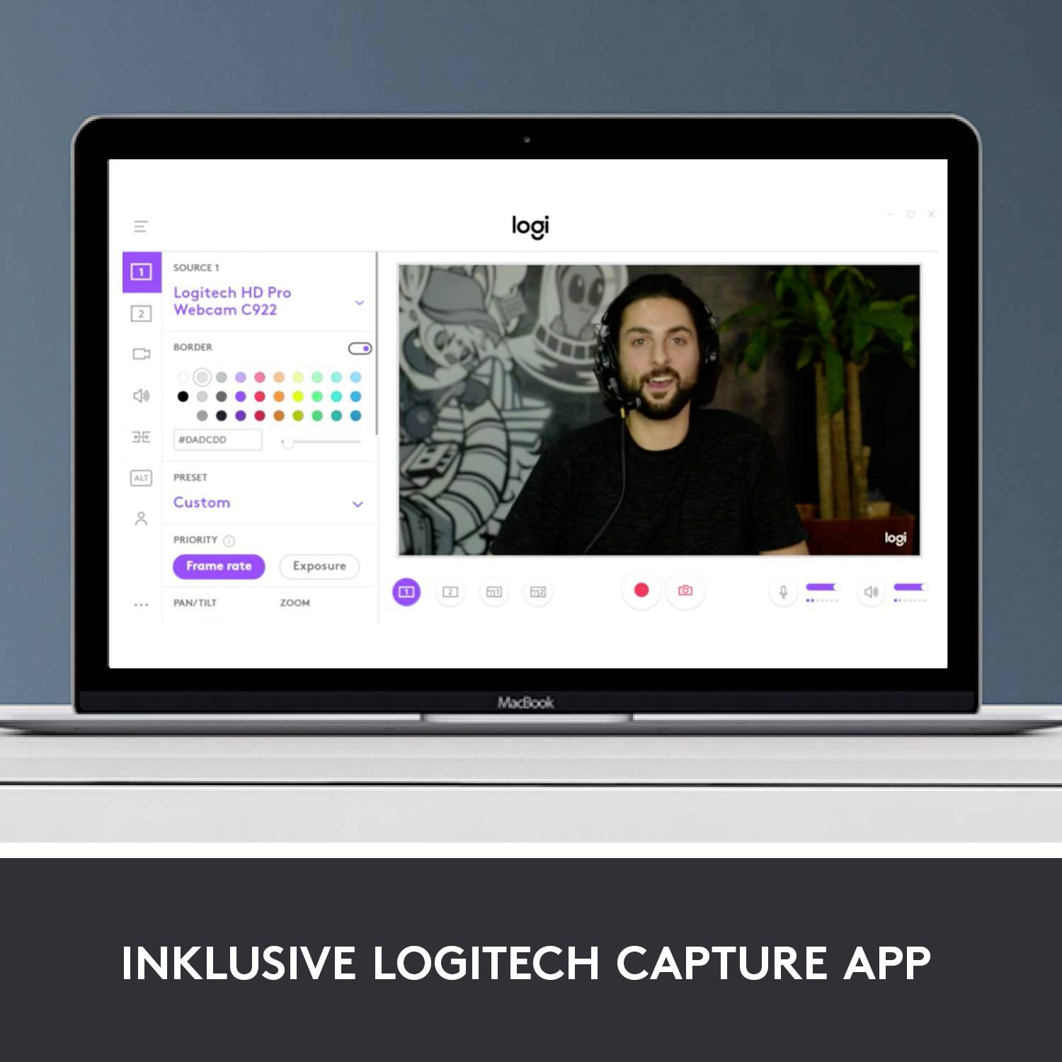 Logitech HD Pro Webcam C920 Full HD-Webcam 1920 x 1080 Pixel Klemm-Halterung