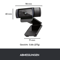 Logitech HD Pro C920 Full HD-Webcam 1920 x 1080 Pixel Klemm-Halterung Logitech HD Pro C920 Full HD-Webcam 1920 x 1080 Pixel Klemm-Halterung