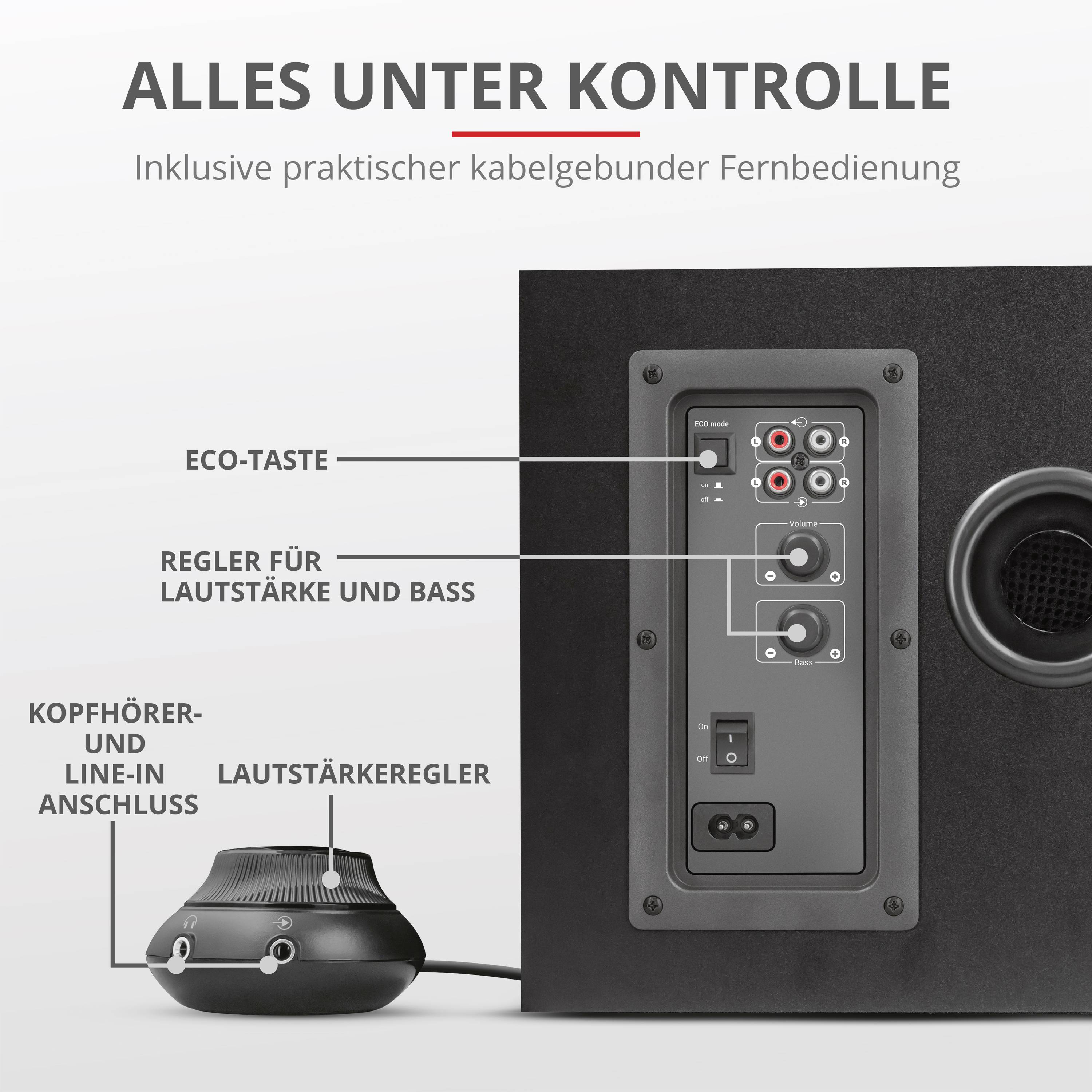 Trust GXT 628 2.1 Tytan LED 2.1 PC-Lautsprecher Kabelgebunden 120 W Schwarz, Blau