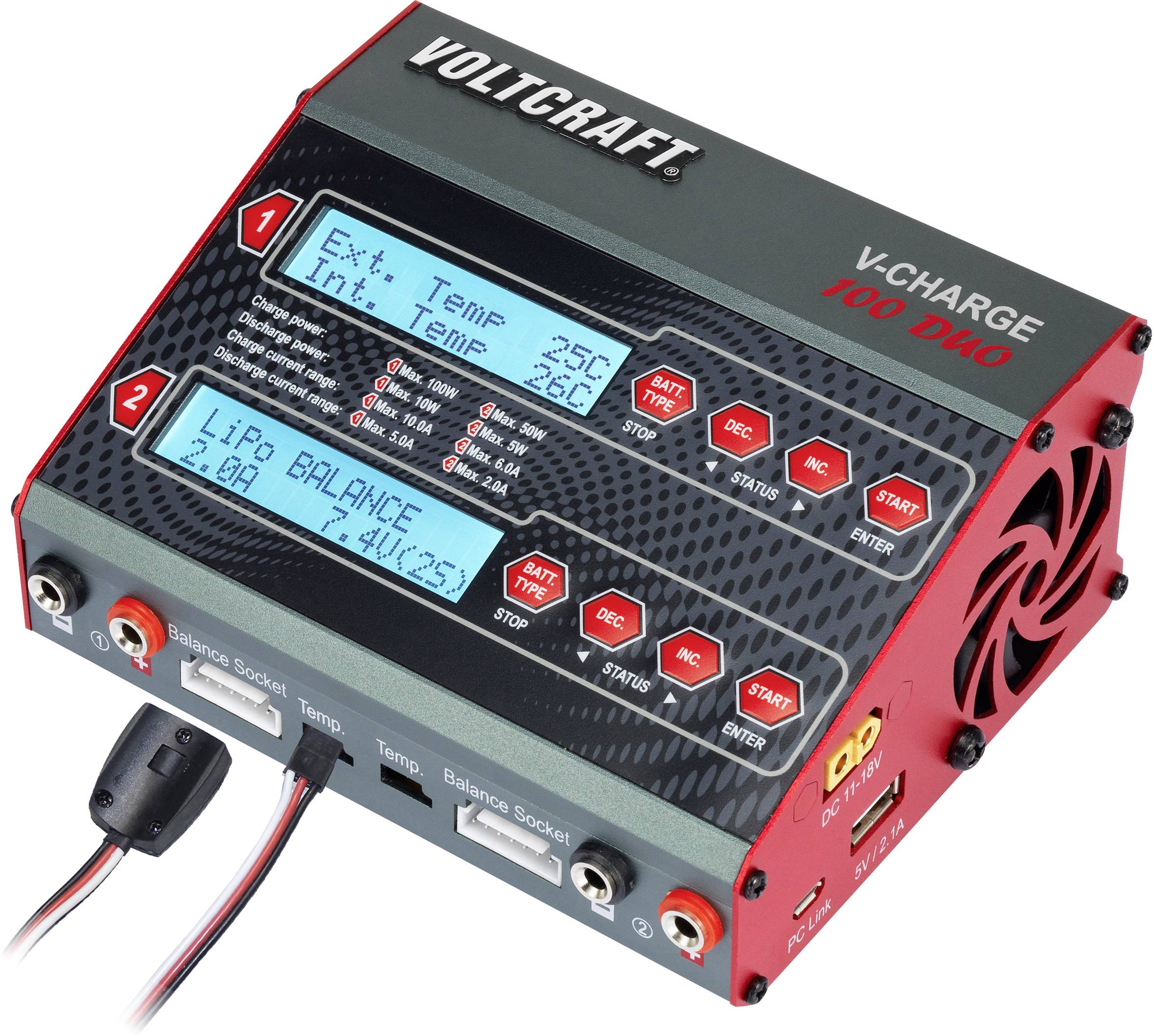 VOLTCRAFT V-Charge 100 Duo Modellbau-Multifunktionsladegerät 12 V, 230 V 10 A