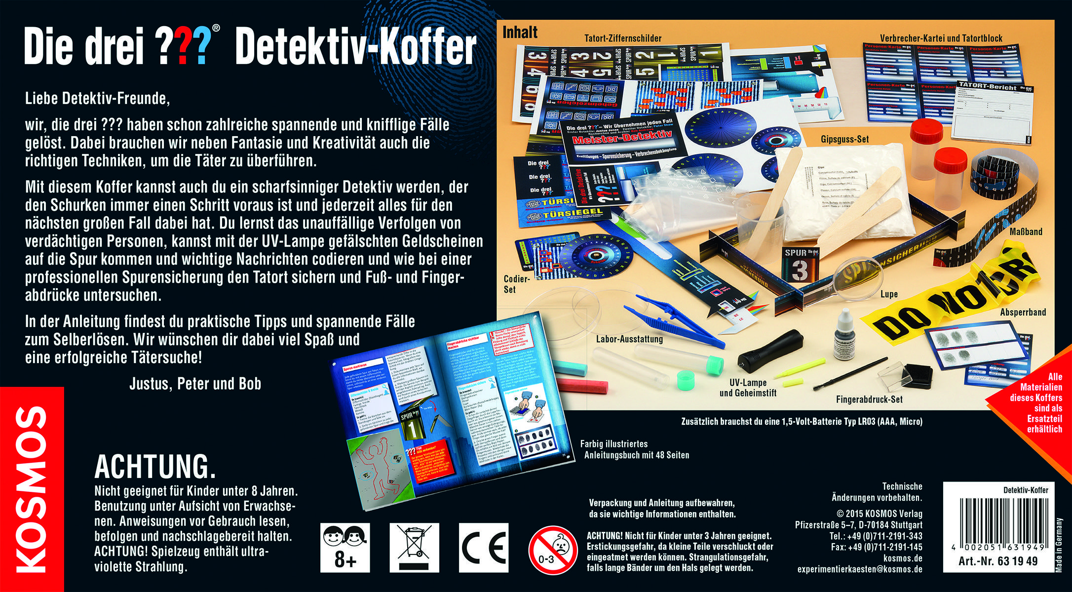 Kosmos 631949 Die drei ??? Detektiv-Koffer Die drei ??? Experimentierkasten ab 8 Jahre