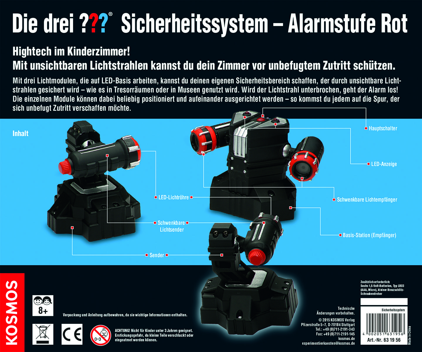 Kosmos 631956 Die drei ??? Sicherheitssystem Die drei ??? Experimentier-Set ab 8 Jahre